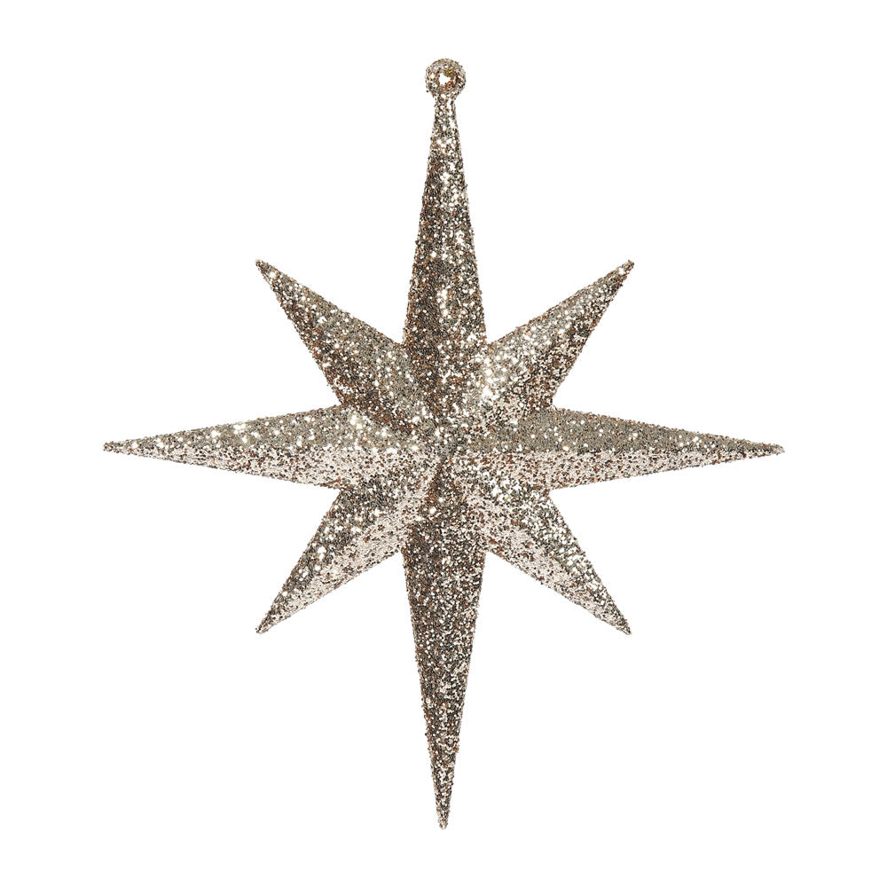 Vickerman 8 in. Rose Gold Glitter Star Christmas Ornament