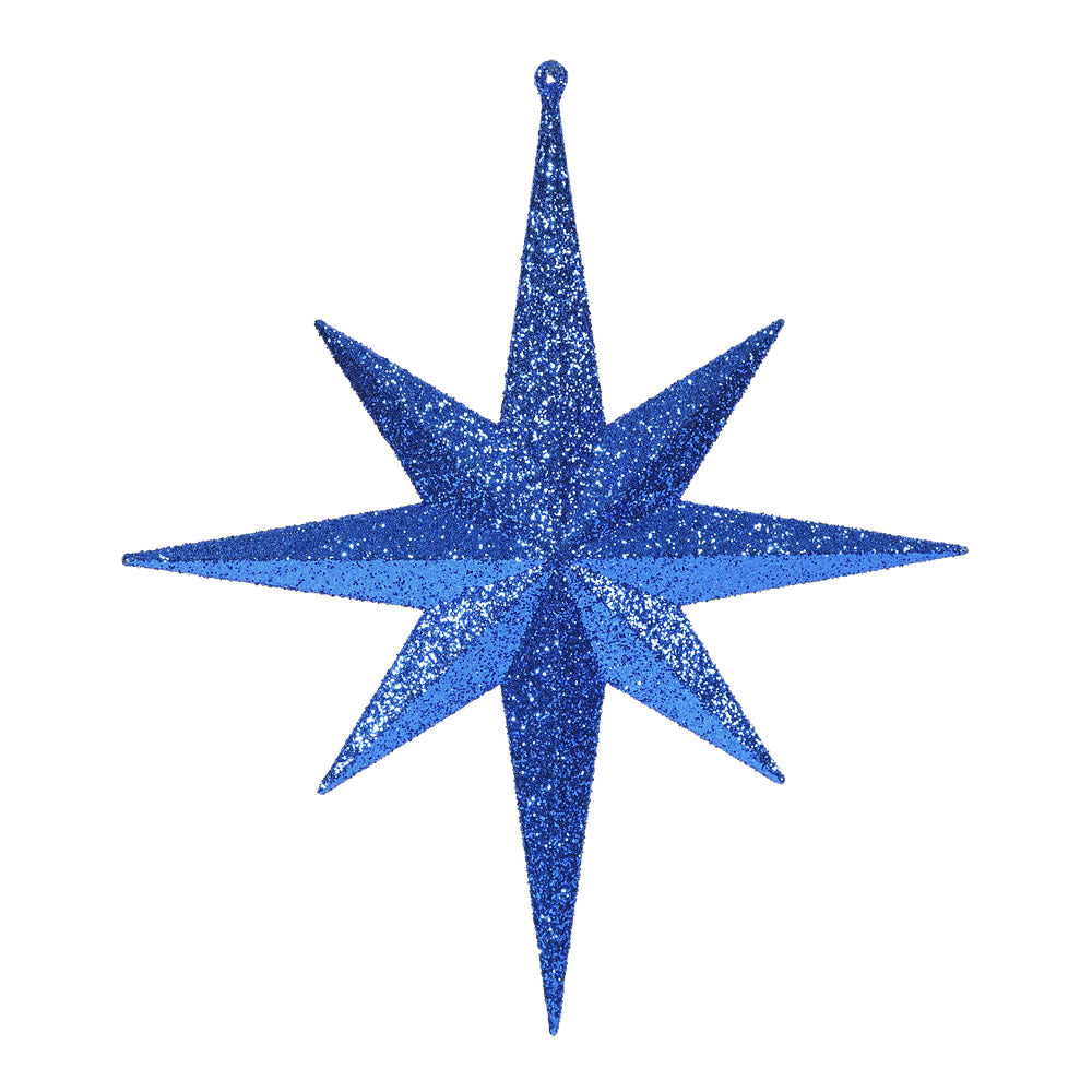 Vickerman 12 in. Blue Glitter Star Christmas Ornament