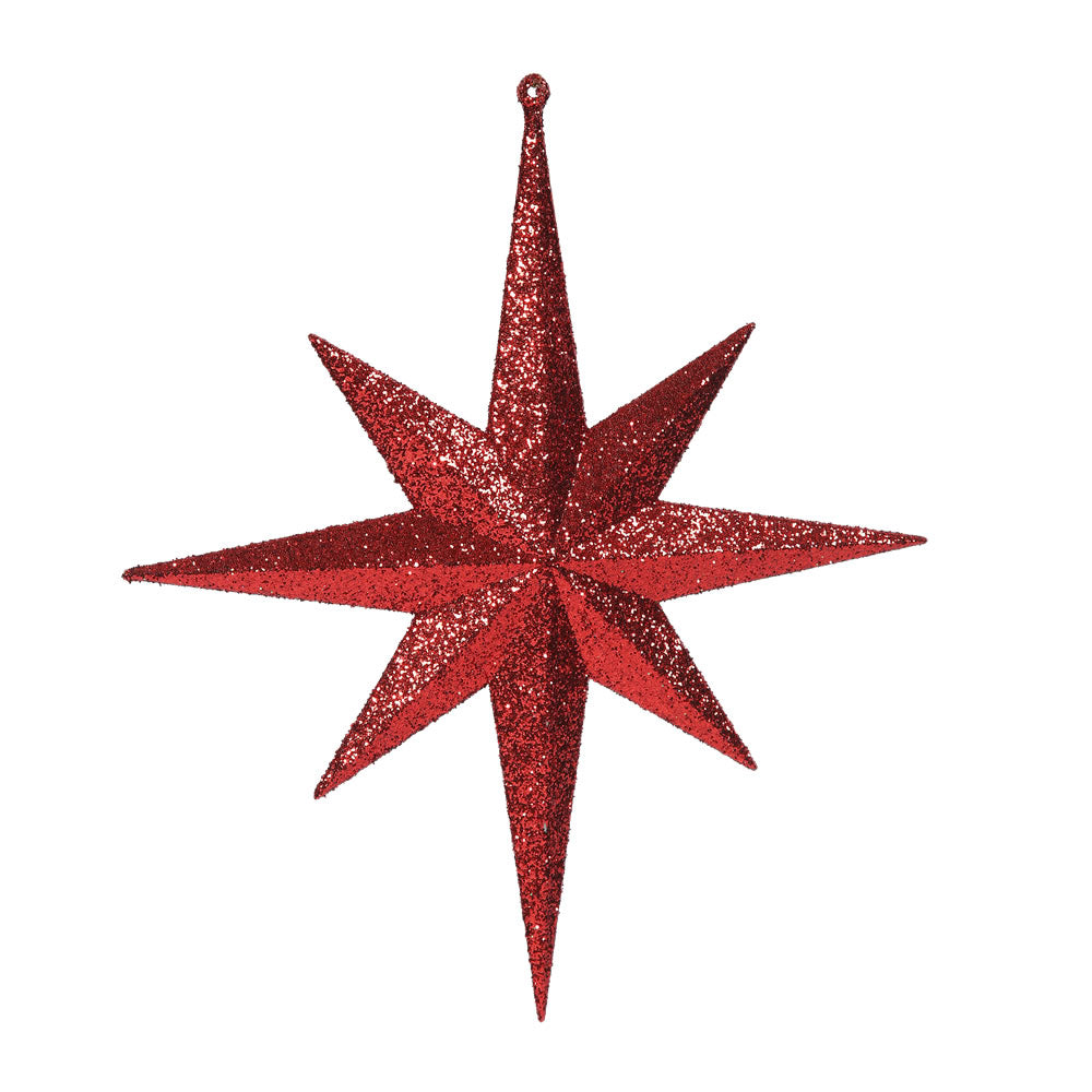 Vickerman 12 in. Red Glitter Star Christmas Ornament