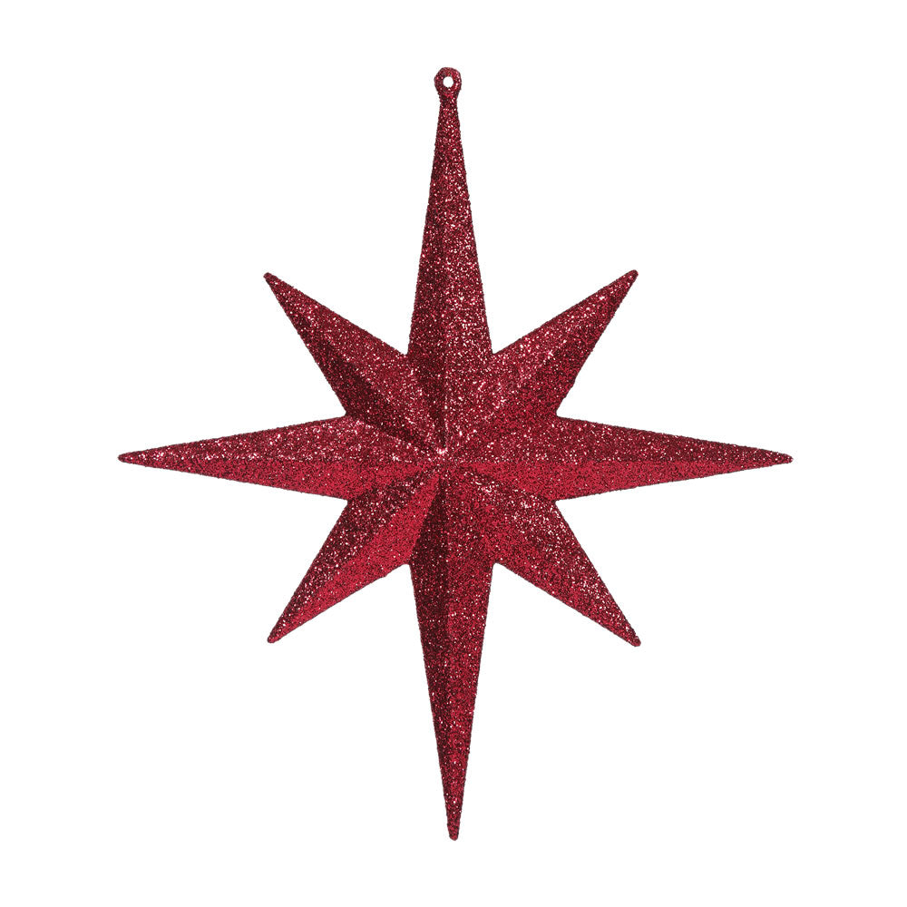 Vickerman 12 in. BURGUNDY Glitter Star Christmas Ornament