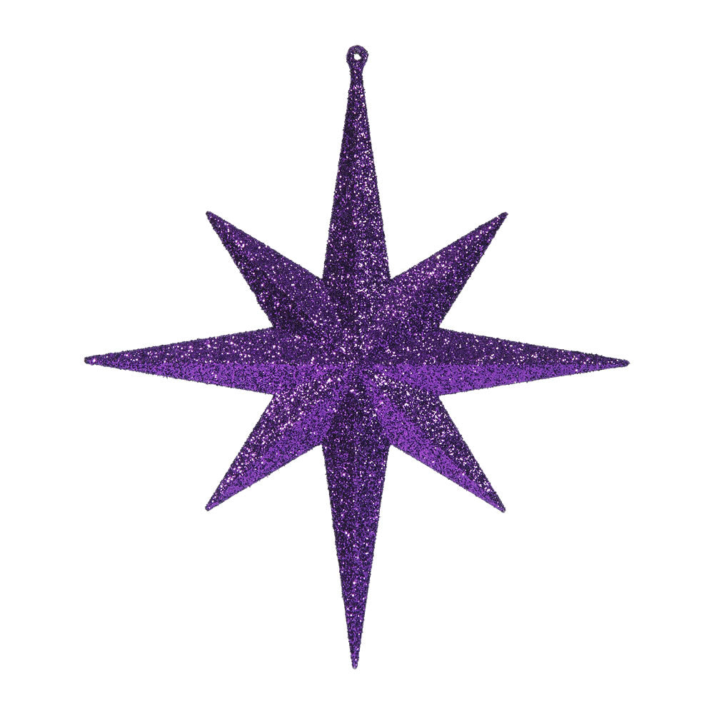 Vickerman 12 in. PURPLE Glitter Star Christmas Ornament