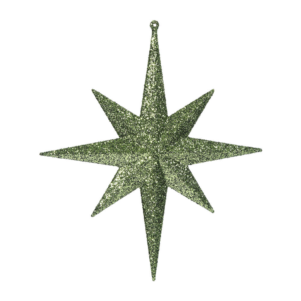 Vickerman 12 in. Olive Glitter Star Christmas Ornament