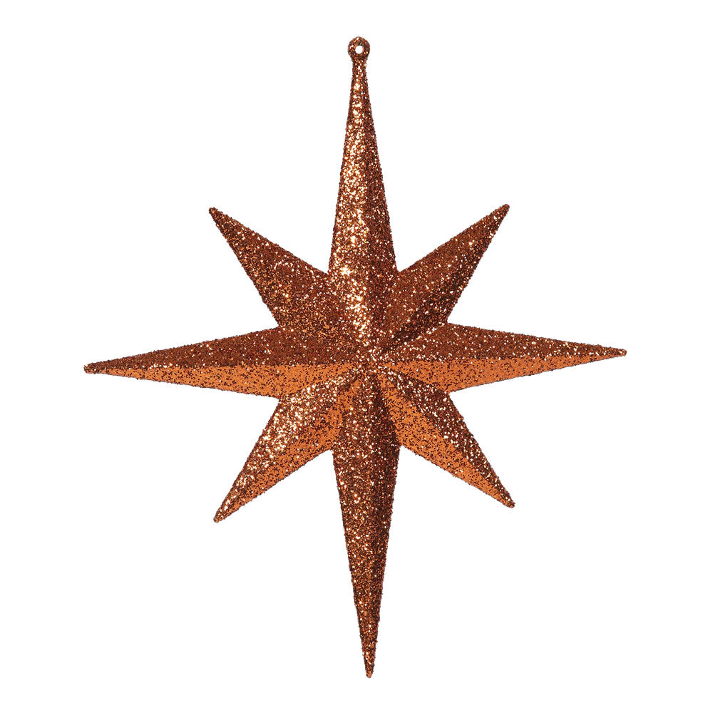 Vickerman 12 in. Burnished Orange Glitter Star Christmas Ornament