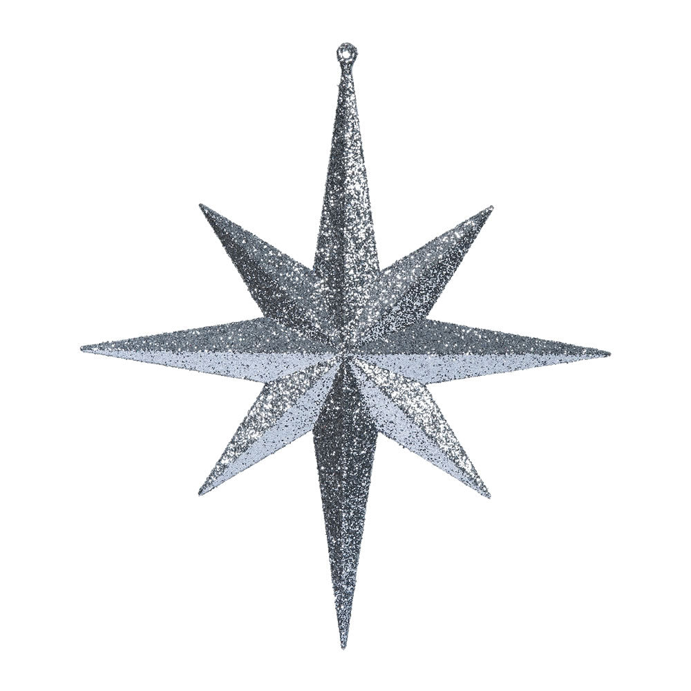 Vickerman 12 in. Pewter Glitter Star Christmas Ornament
