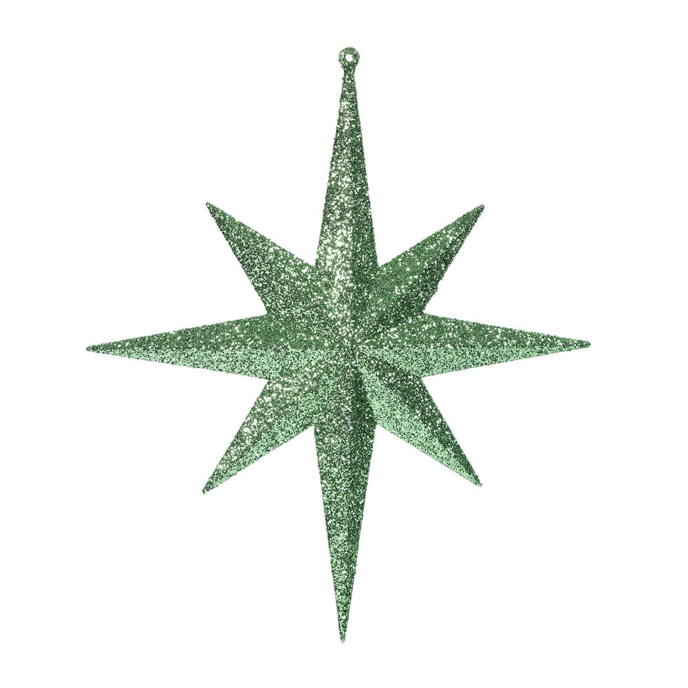 Vickerman 12 in. Celadon Glitter Star Christmas Ornament
