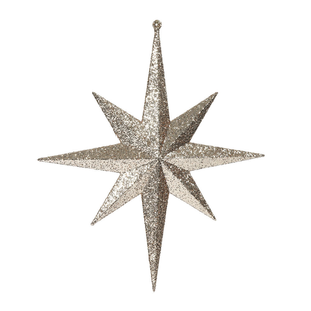 Vickerman 12 in. Rose Gold Glitter Star Christmas Ornament