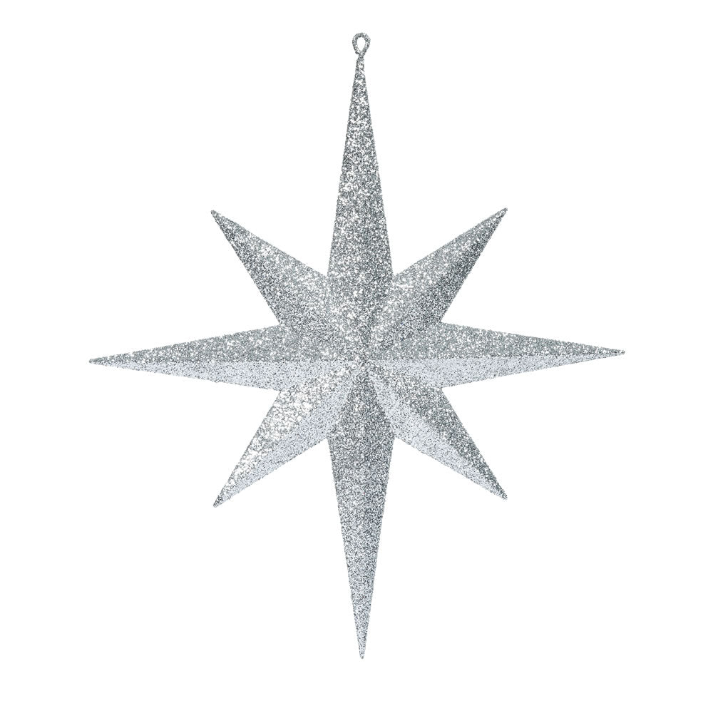 Vickerman 15.75 in. SILVER Glitter Star Christmas Ornament
