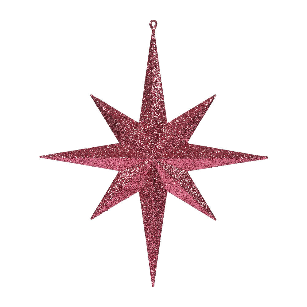 Vickerman 15.75 in. Fuchsia Glitter Star Christmas Ornament
