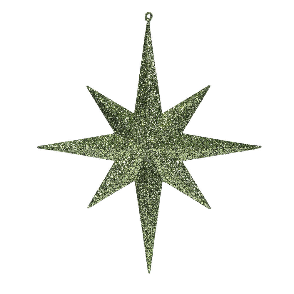 Vickerman 15.75 in. Olive Glitter Star Christmas Ornament