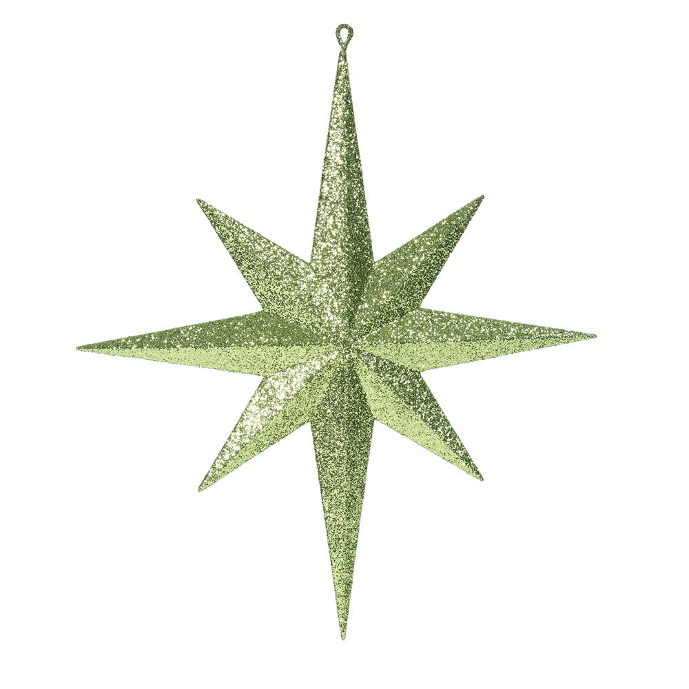 15.75" Lime Glitter Bethlehem Star 8 Point Christmas Ornament