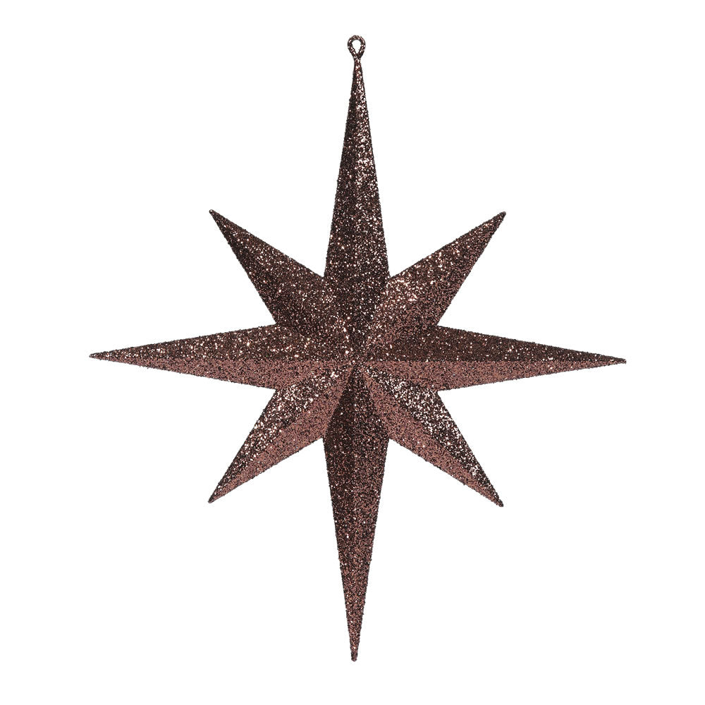 Vickerman 15.75 in. Chocolate Glitter Star Christmas Ornament