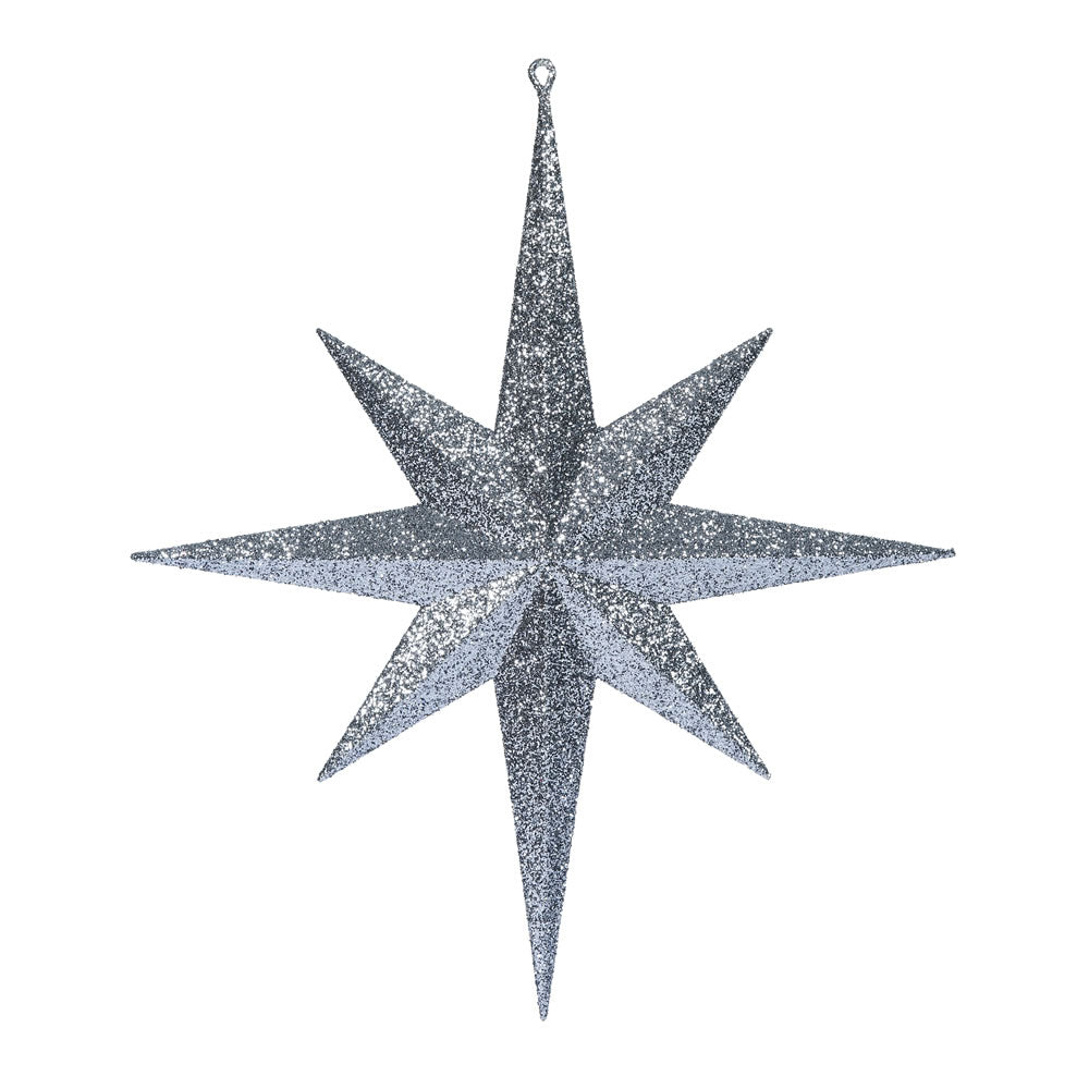 Vickerman 15.75 in. Pewter Glitter Star Christmas Ornament