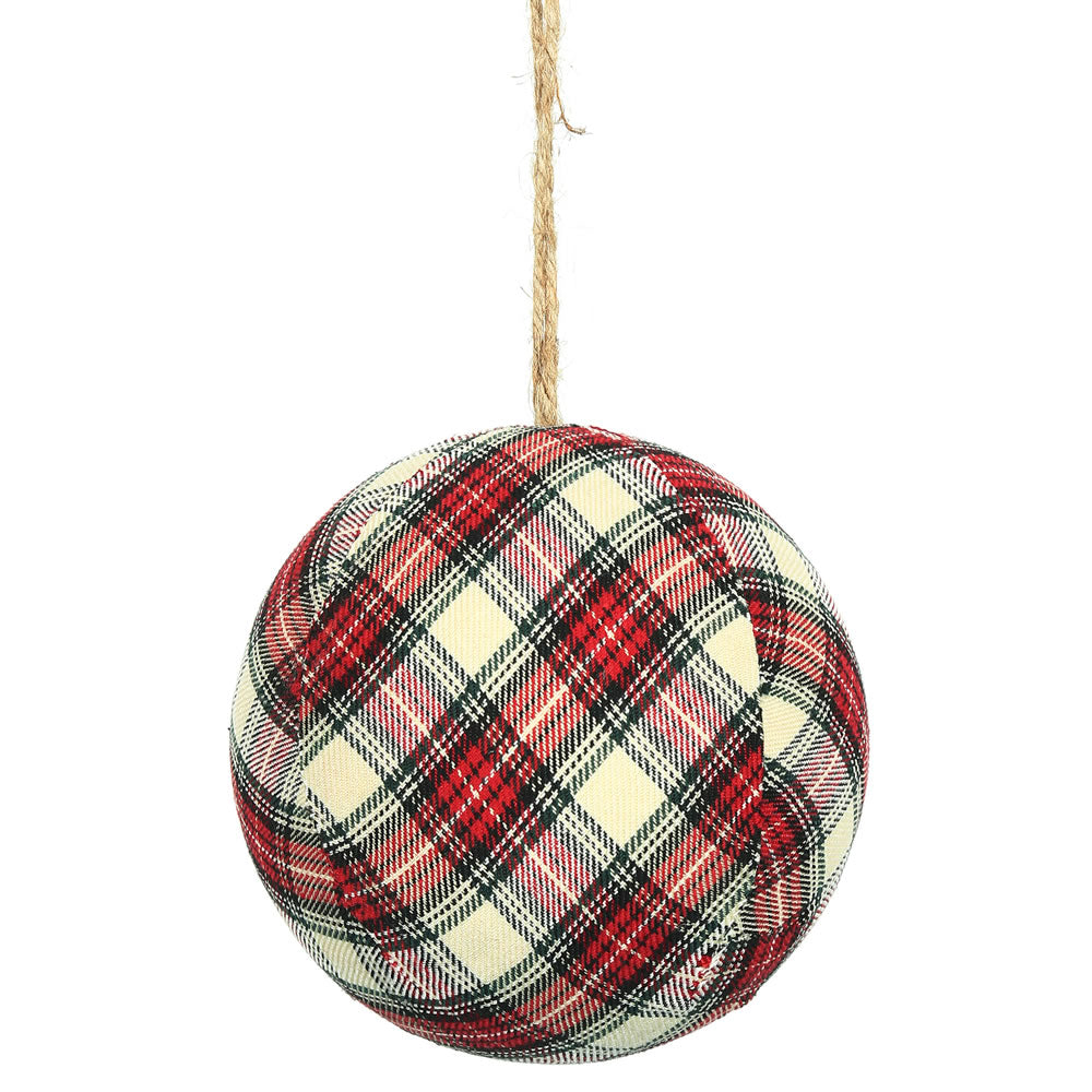 Vickerman 6 in. Red-White Ball Christmas Ornament