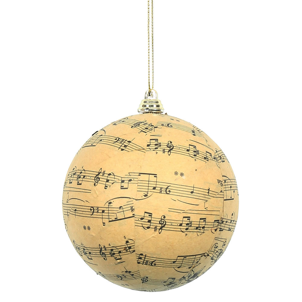 Vickerman 4 in. Beige Ball Christmas Ornament