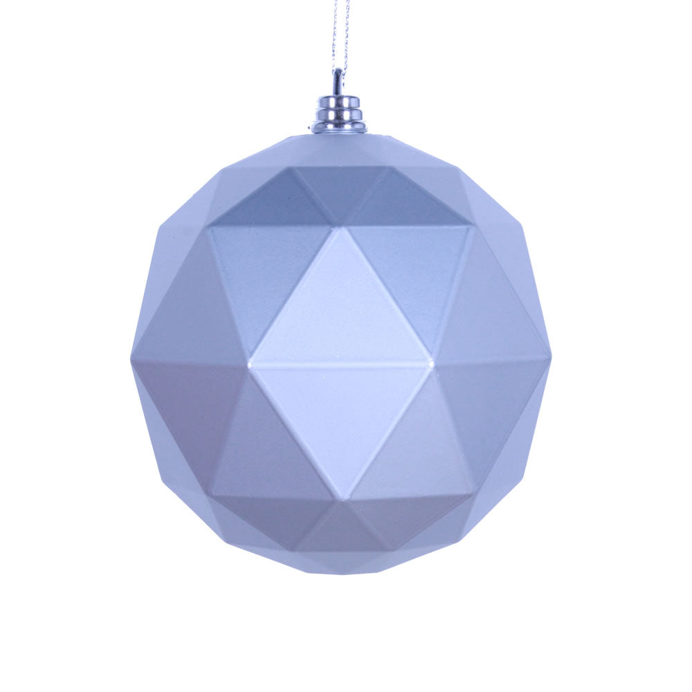Vickerman 6 in. Silver Matte Geometric Ball Christmas Ornament