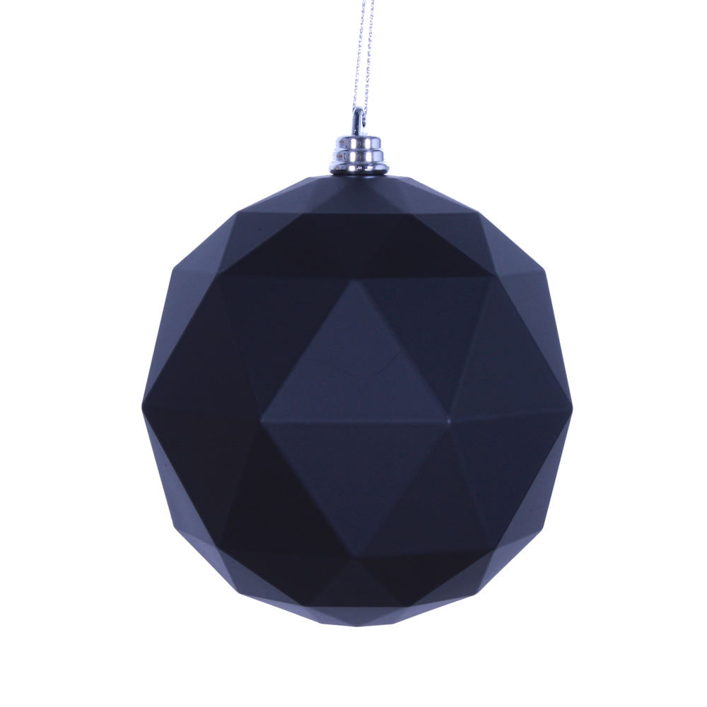 Vickerman 8 in. Black Matte Geometric Ball Christmas Ornament