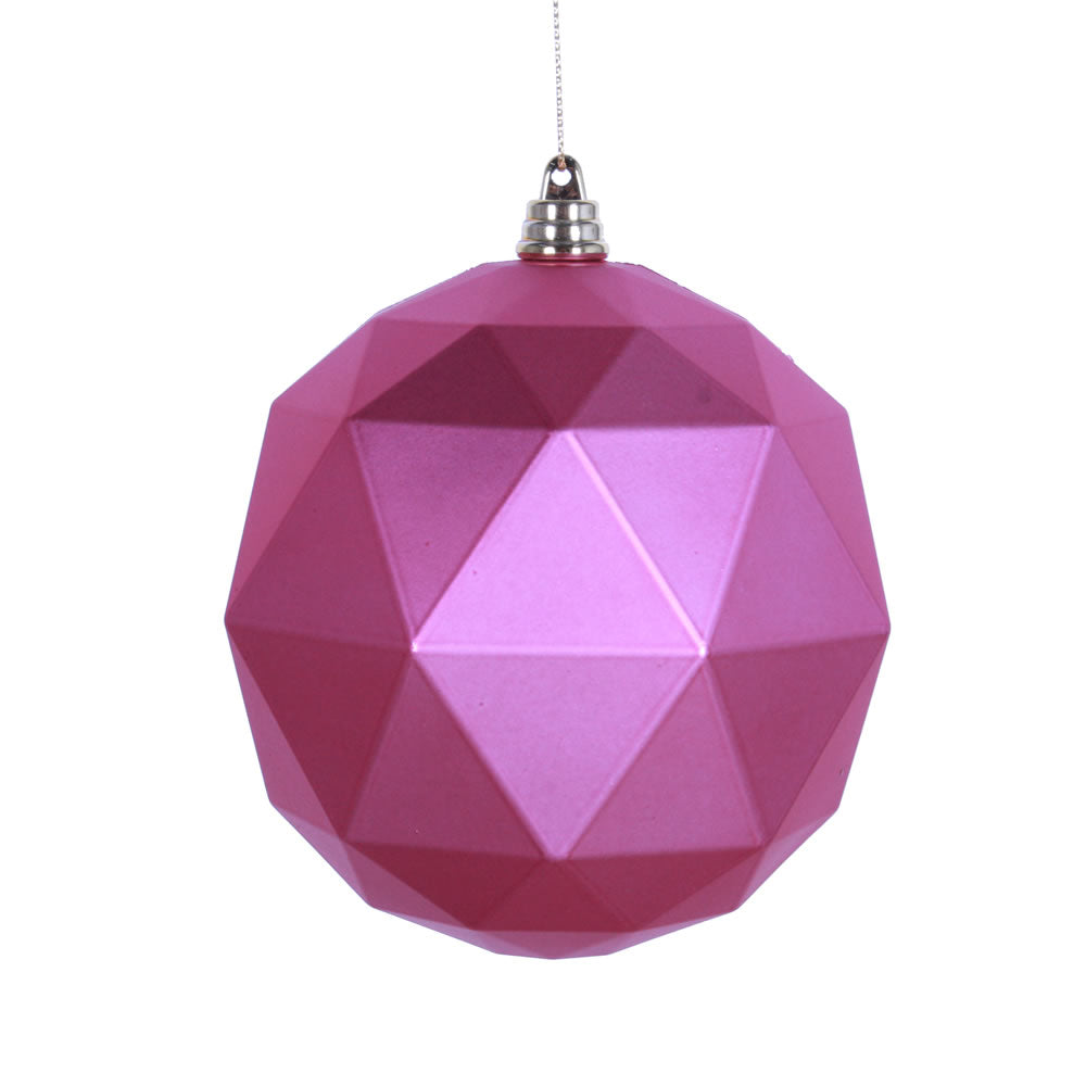 Vickerman 4.75 in. Mauve Matte Geometric Ball Christmas Ornament