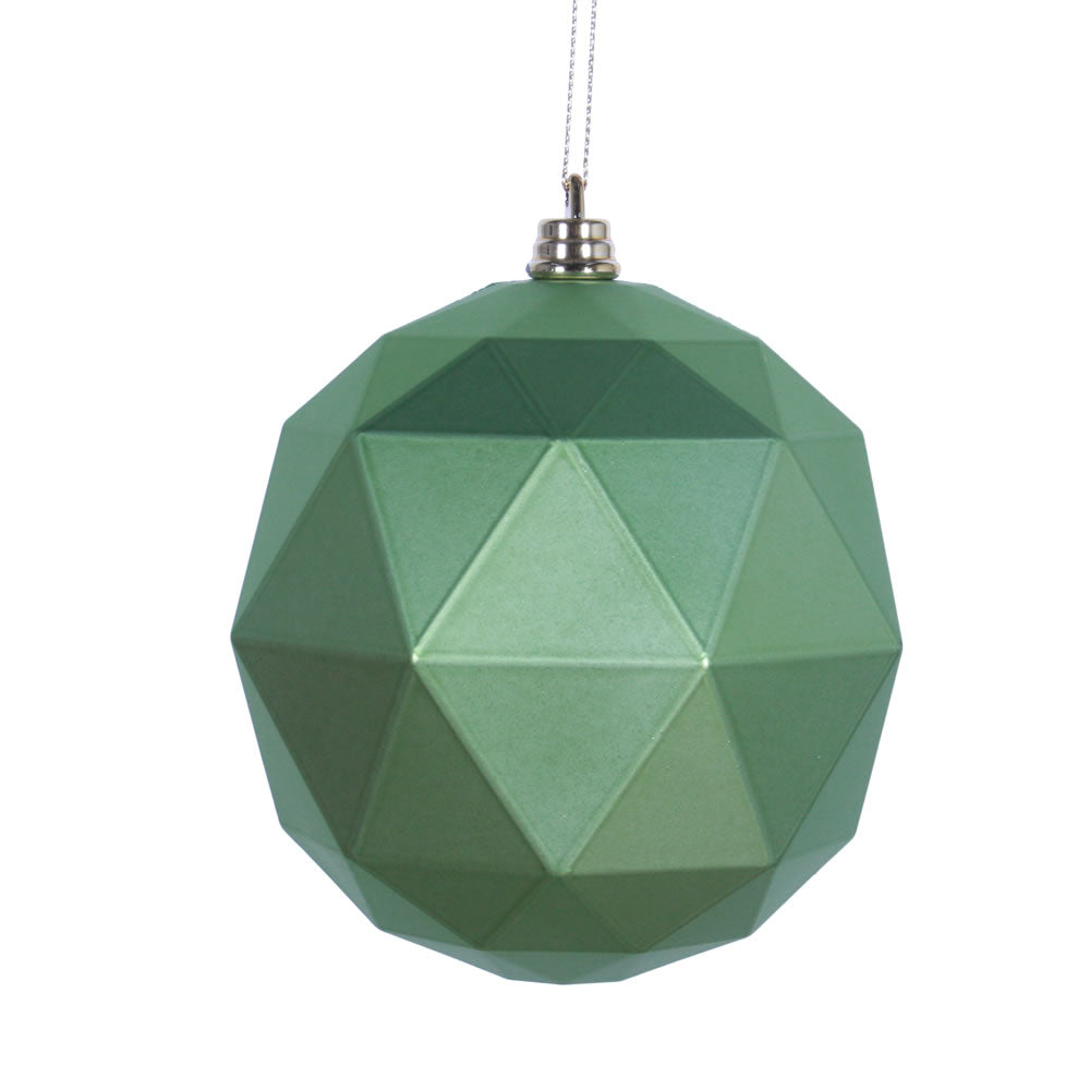 Vickerman 8 in. Celadon Matte Geometric Ball Christmas Ornament