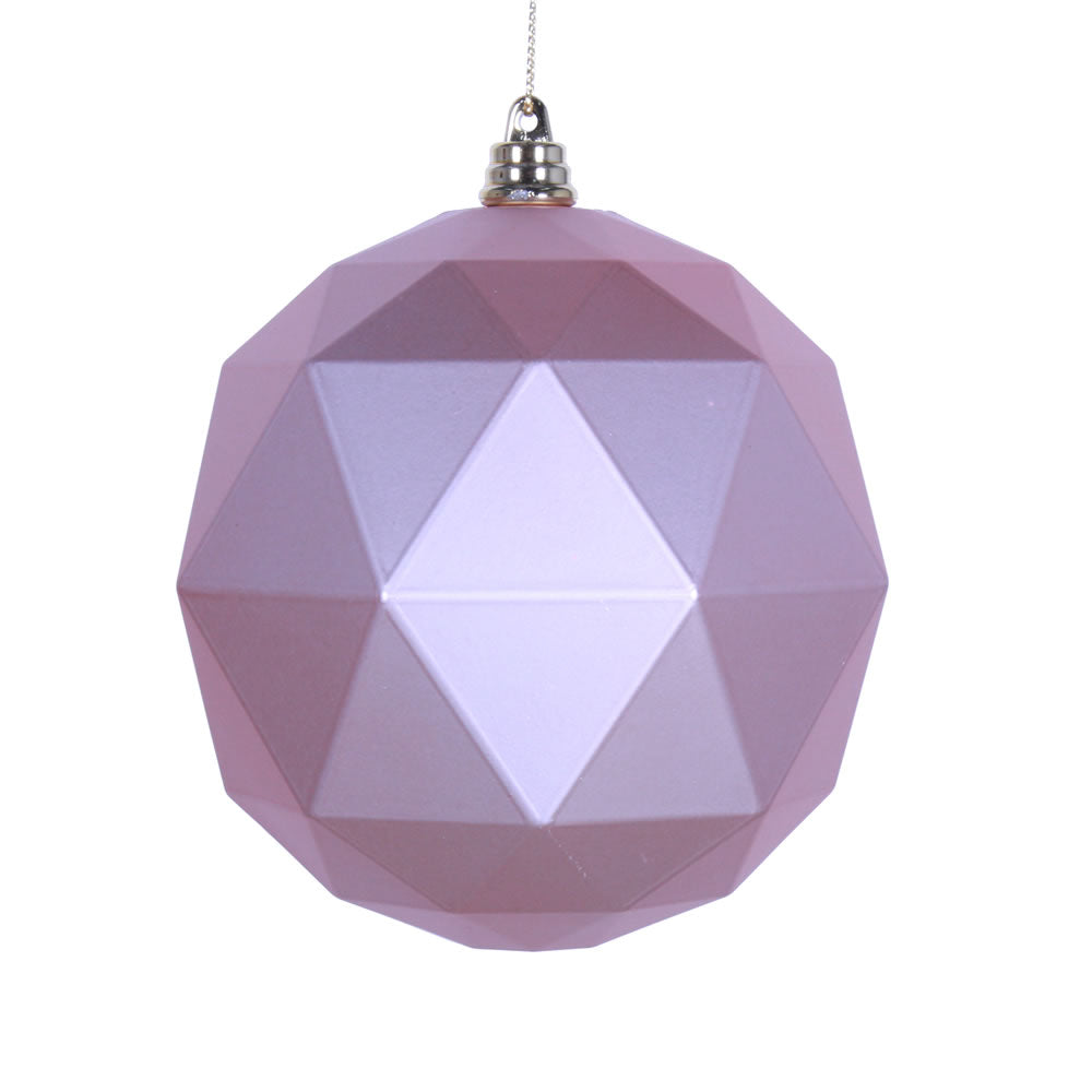 Vickerman 4.75 in. Rose Gold Matte Geometric Ball Christmas Ornament