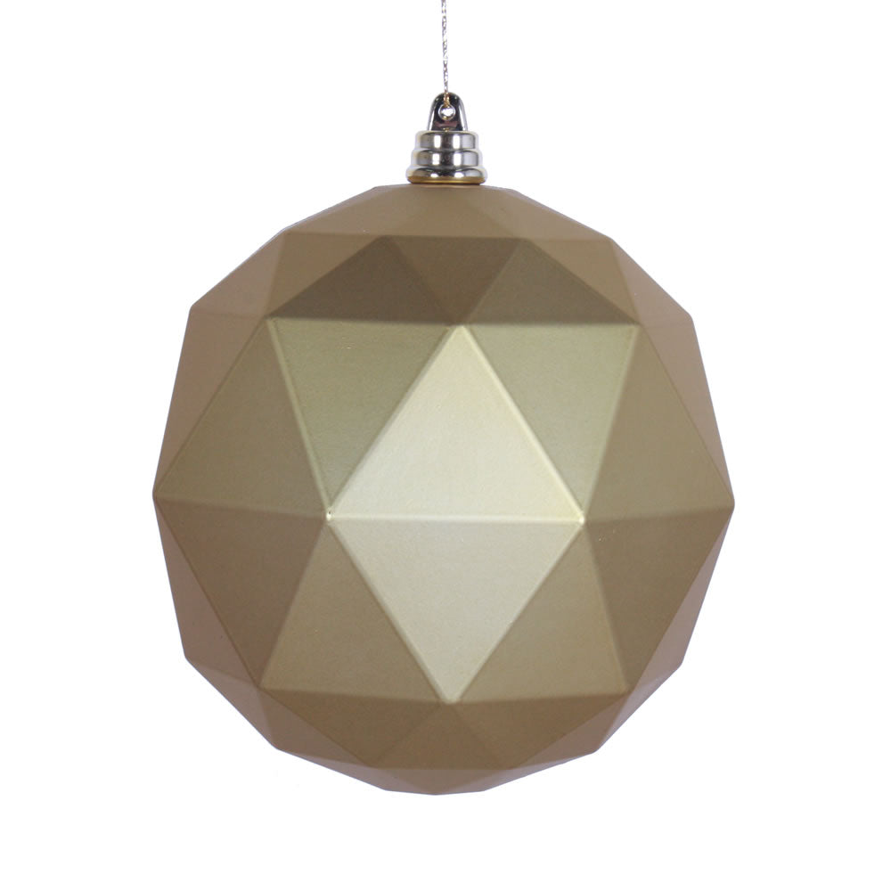 Vickerman 8 in. Gold Matte Geometric Ball Christmas Ornament