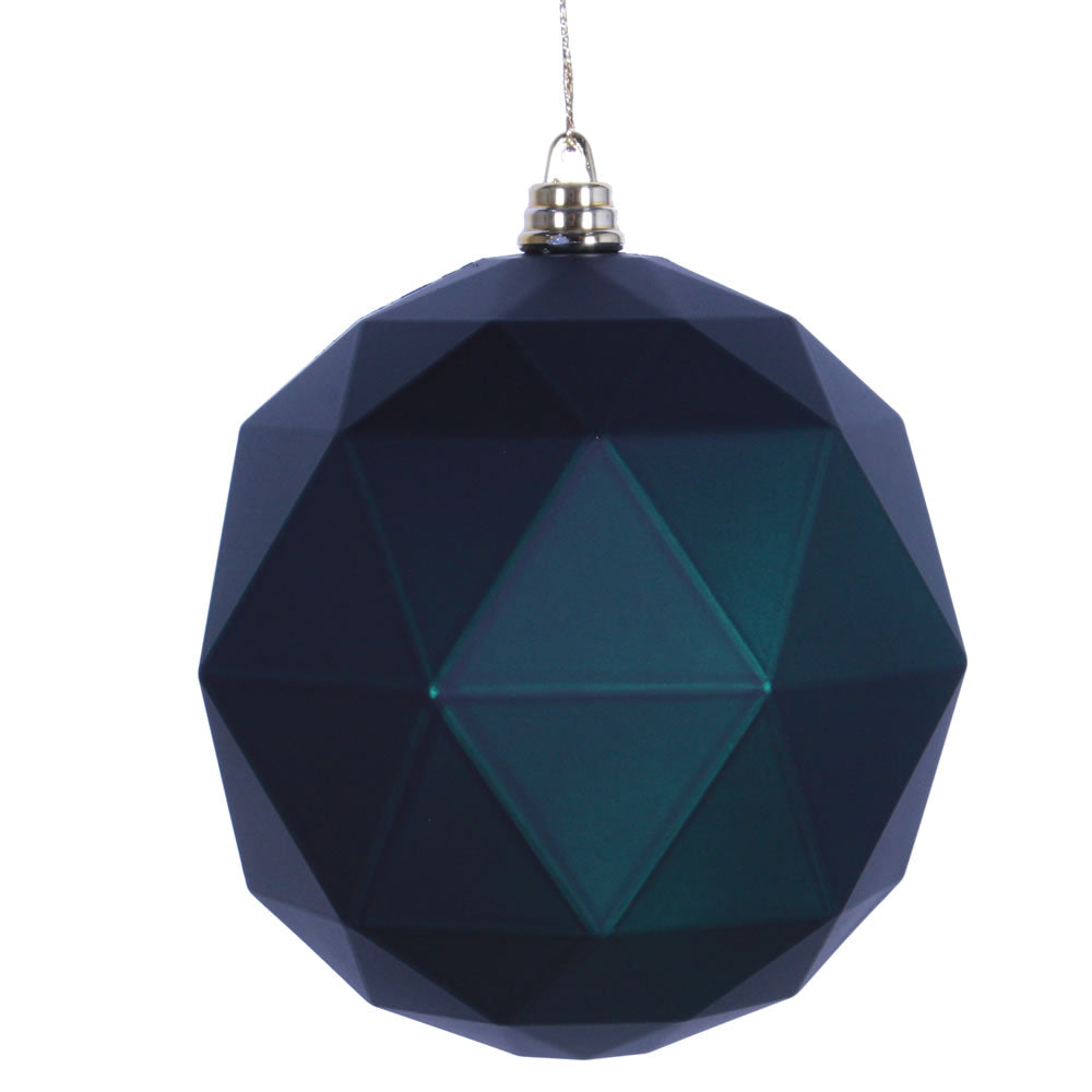 Vickerman 6 in. Midnight Green Matte Geometric Ball Christmas Ornament