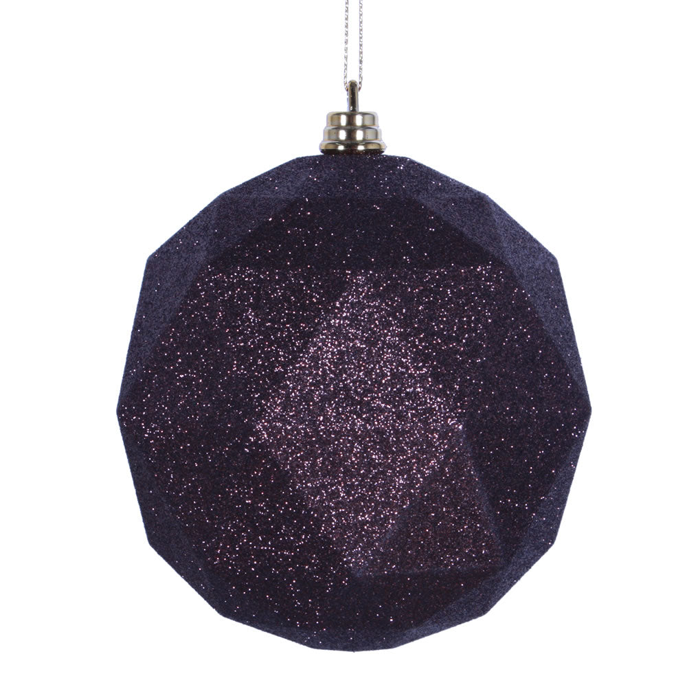 Vickerman 8 in. Mocha Geometric Glitter Ball Christmas Ornament