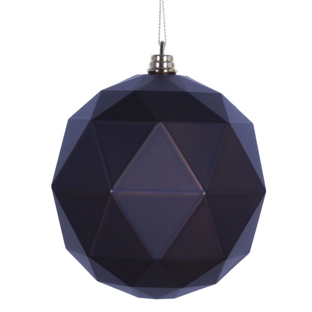 Vickerman 4.75 in. Chocolate Matte Geometric Ball Christmas Ornament