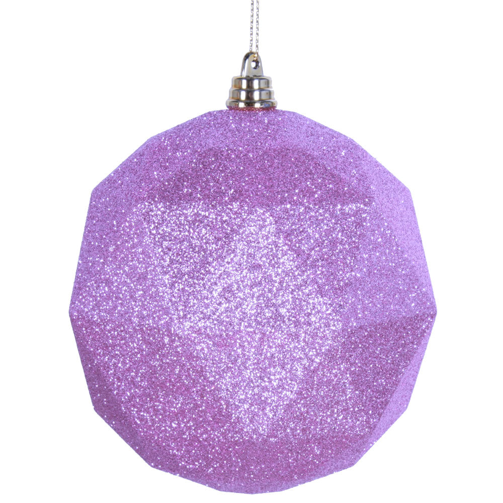 Vickerman 8 in. Pink Geometric Glitter Ball Christmas Ornament