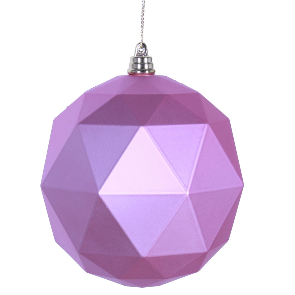 Vickerman 4.75 in. Pink Matte Geometric Ball Christmas Ornament