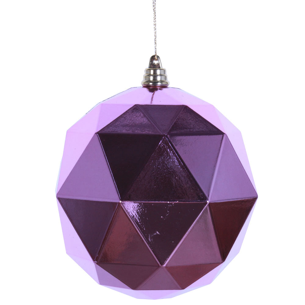 Vickerman 8 in. Pink Shiny Geometric Ball Christmas Ornament