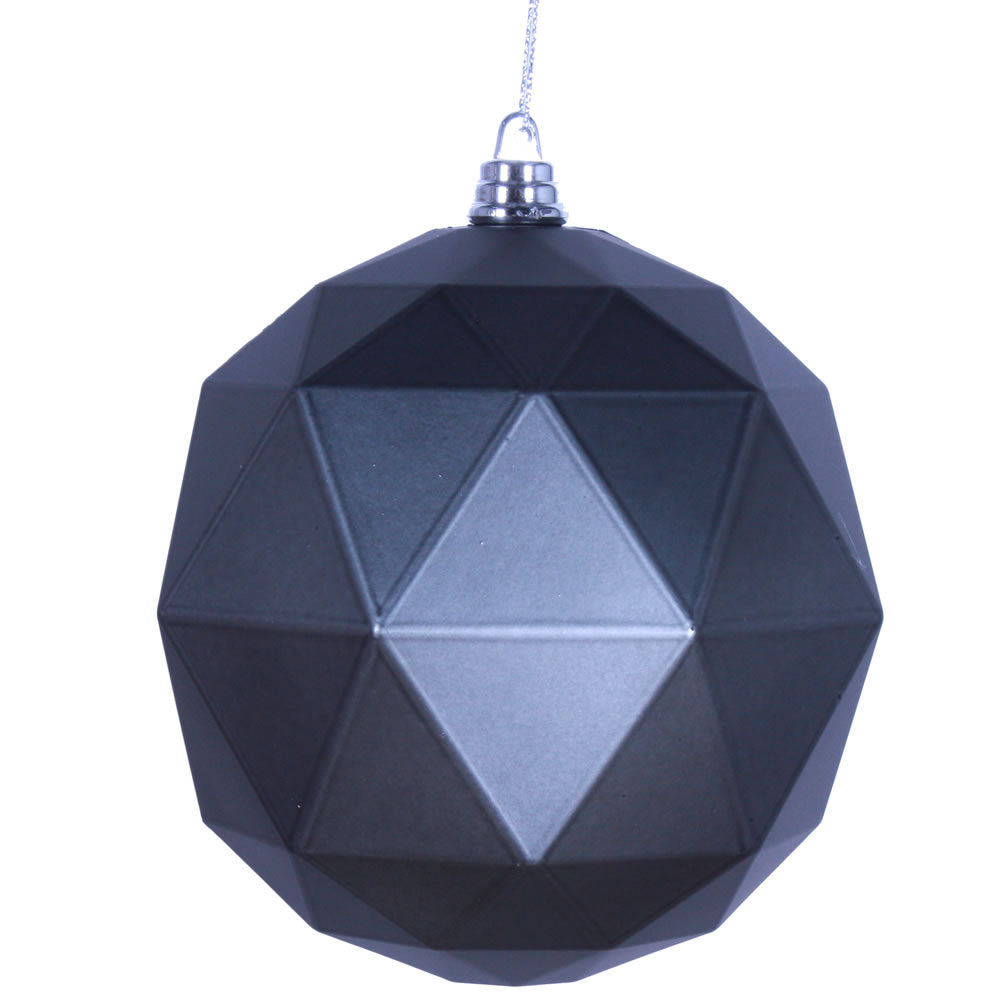 Vickerman 8 in. Pewter Matte Geometric Ball Christmas Ornament