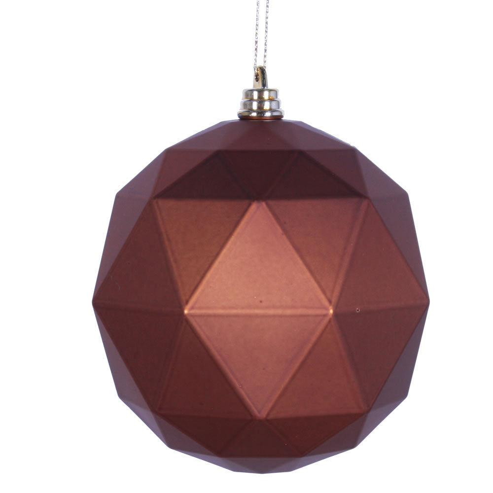 Vickerman 8 in. Copper Matte Geometric Ball Christmas Ornament