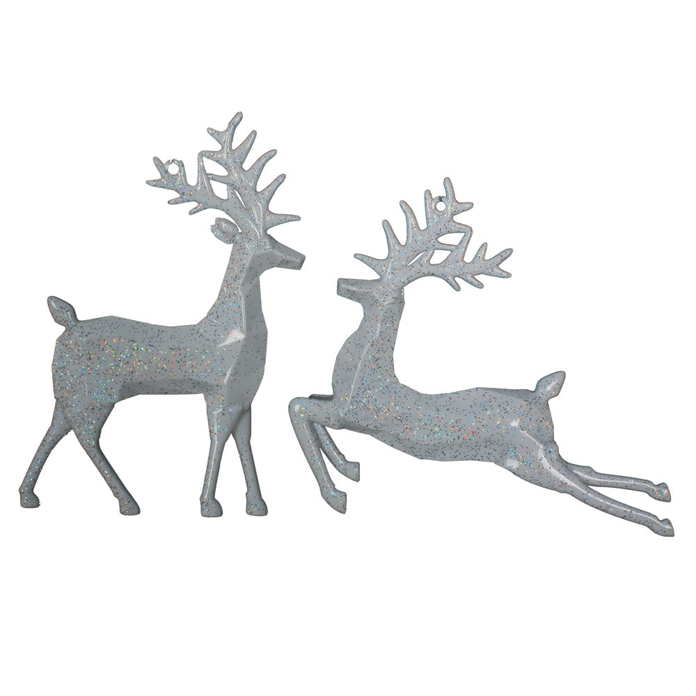 Vickerman 6 in. White Glitter Deer Christmas Ornament