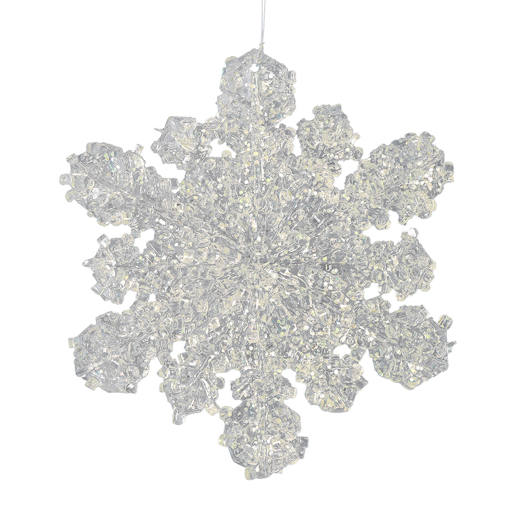 Vickerman 5 in. Clear Snowflake Glitter Christmas Ornament