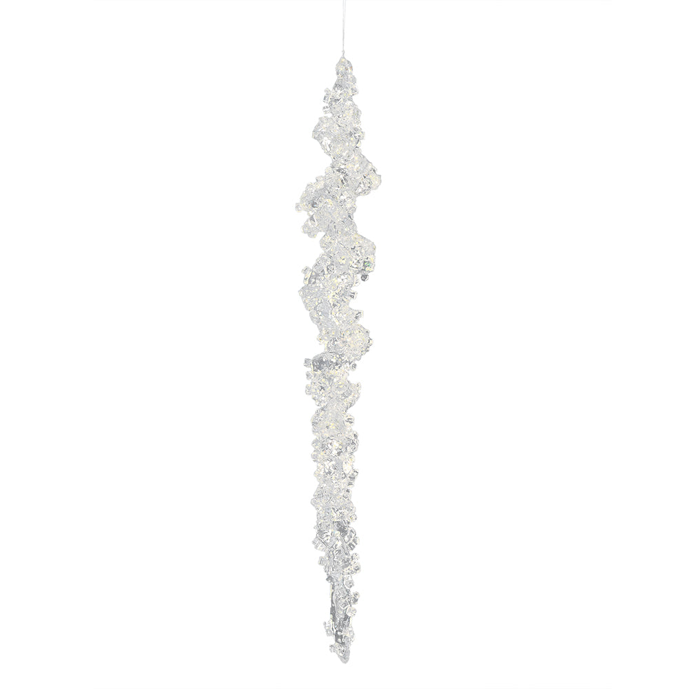 Vickerman 10 in. Clear Glitter Icicle Christmas Ornament