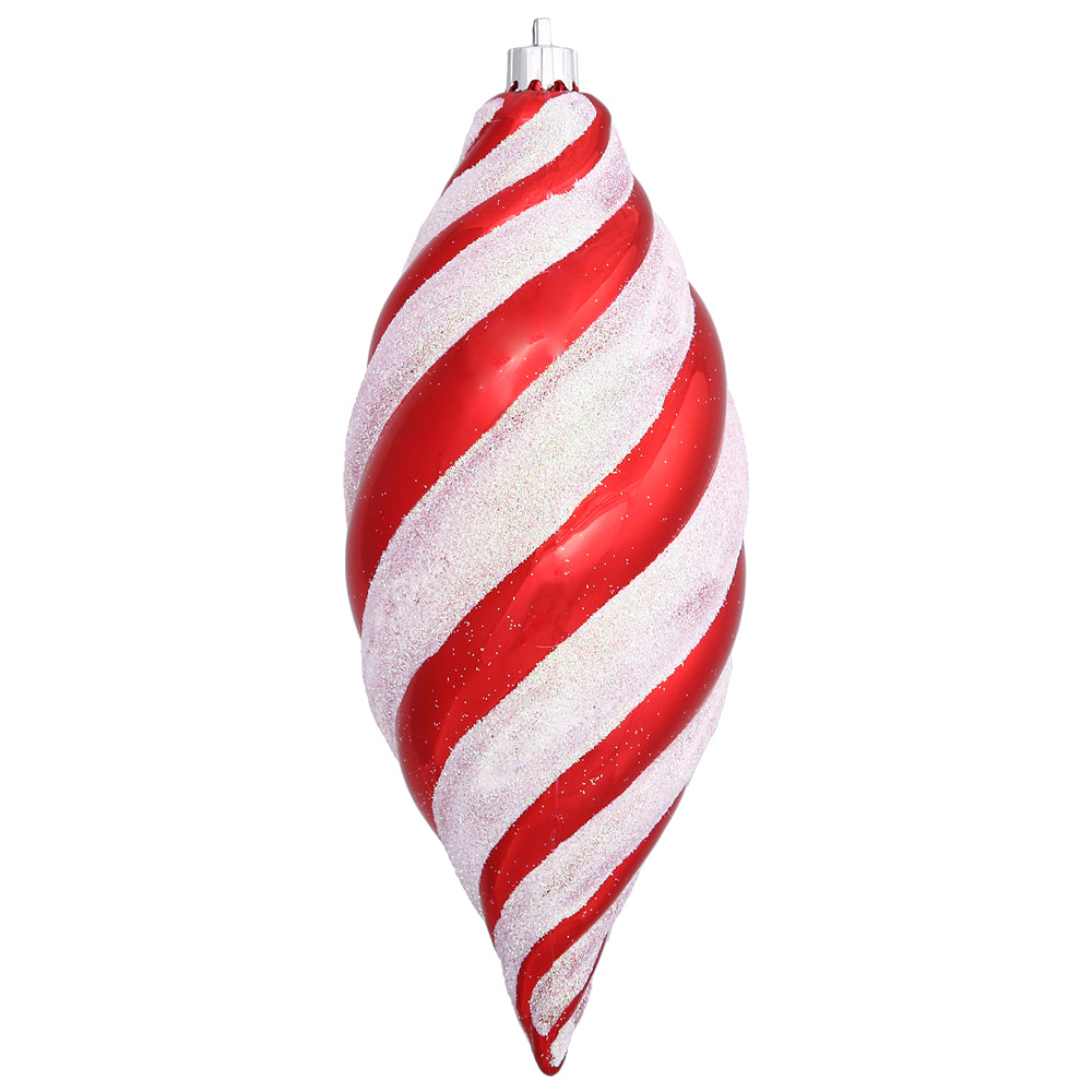 4Pk. Vickerman 7 in. Red-White Candy Drop Christmas Ornament