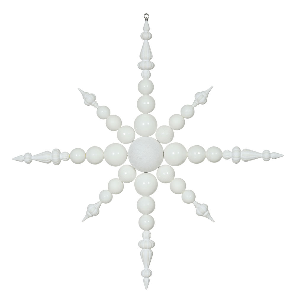Vickerman 43 in. White Iridescent Snowflake Christmas Ornament