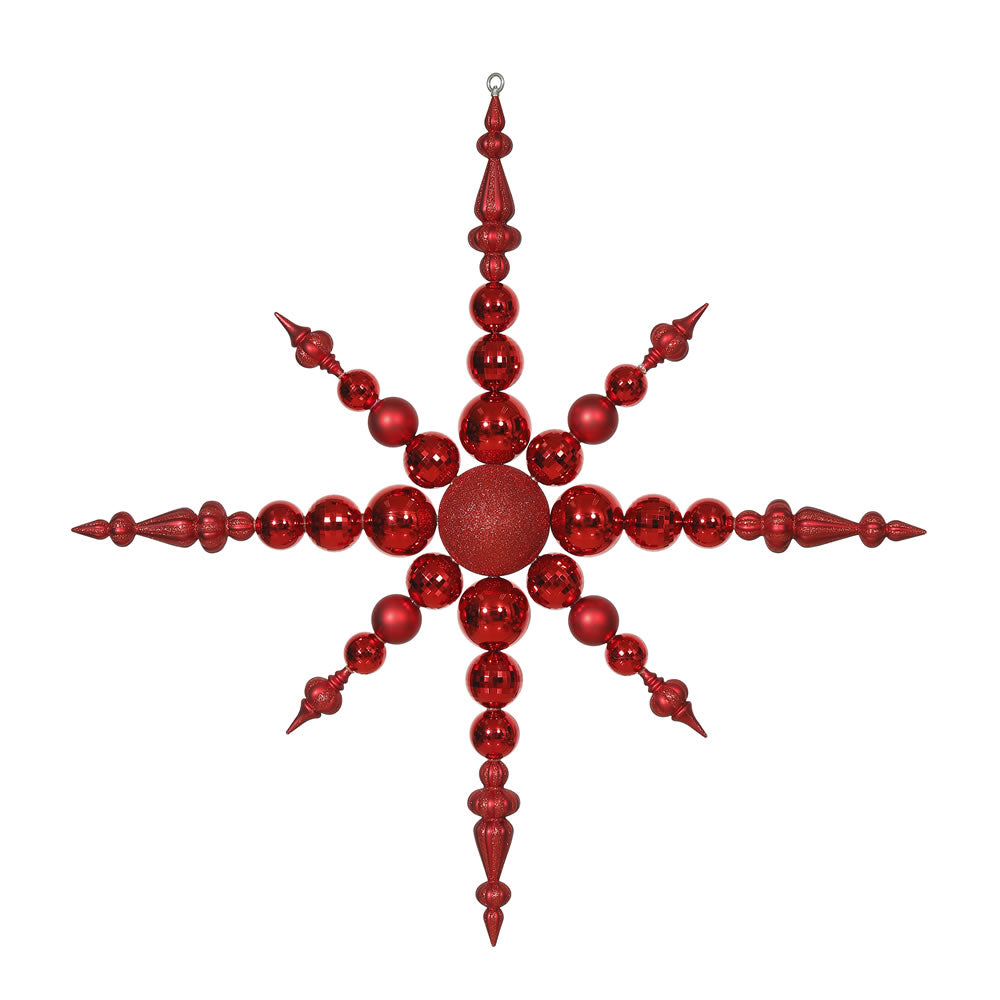 Vickerman 43 in. Red Snowflake Christmas Ornament