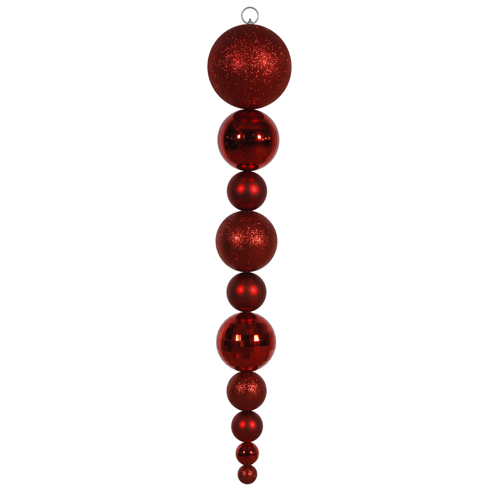 Vickerman 44 in. Red Shiny Matte Finial Christmas Ornament
