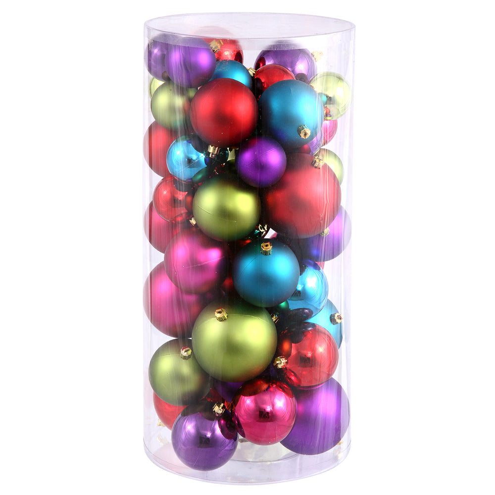 Vickerman 1.5 in.-2 in. Multi-colored Shiny Matte Ball Christmas Ornament