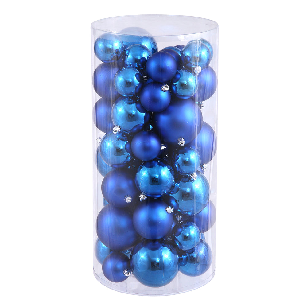 Vickerman 2.4 in.-3 in.-4 in. Blue Shiny Matte Ball Christmas Ornament