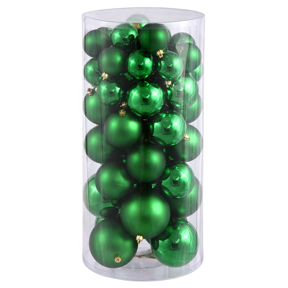 Vickerman 2.4 in.-3 in.-4 in. Green Shiny Matte Ball Christmas Ornament