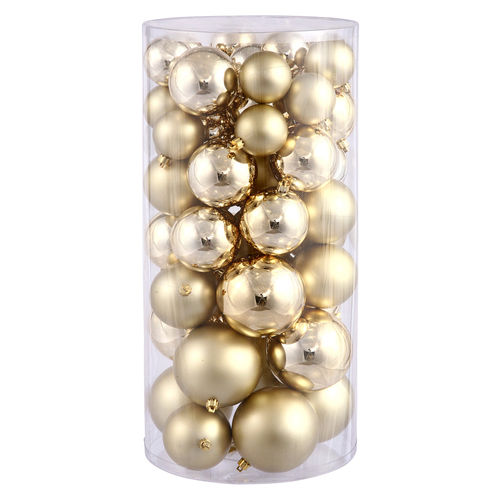 Vickerman 1.5 in.-2 in. Gold Shiny Matte Ball Christmas Ornament