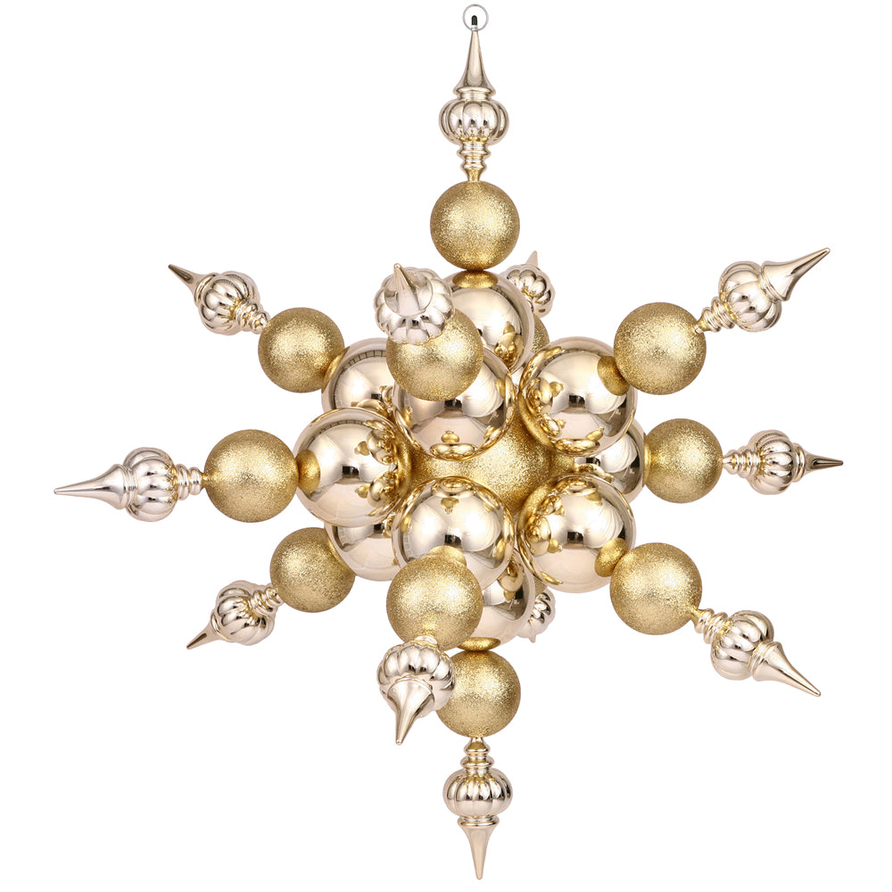 Vickerman 39 in. Gold Shiny Glitter Snowflake Christmas Ornament