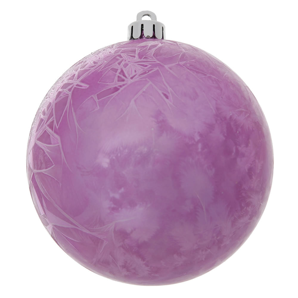 2.75" Orchid Crackle Ball Ornament UV Drilled 12/