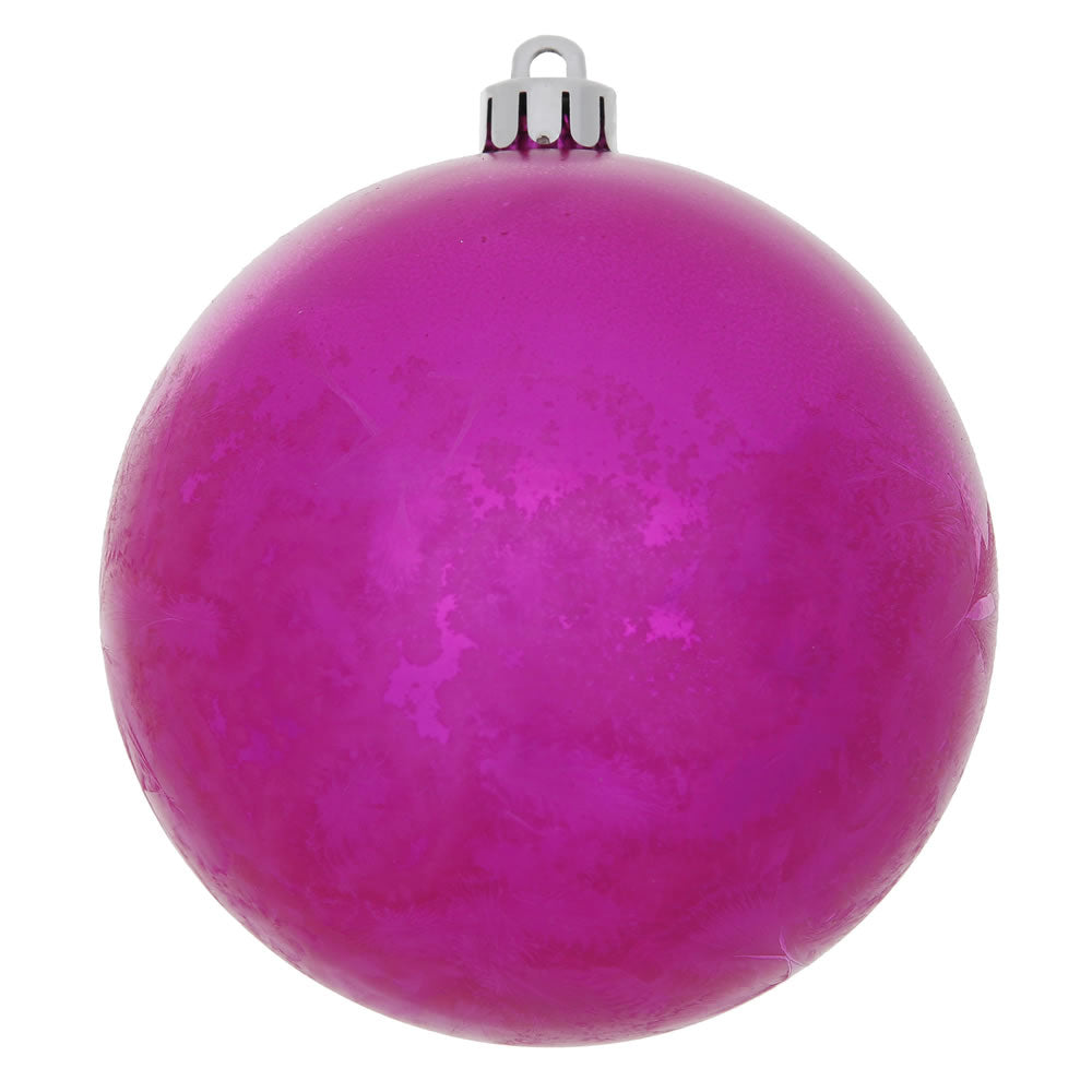 3" Magenta Crackle Ball Ornament UV Drill 12/Bag