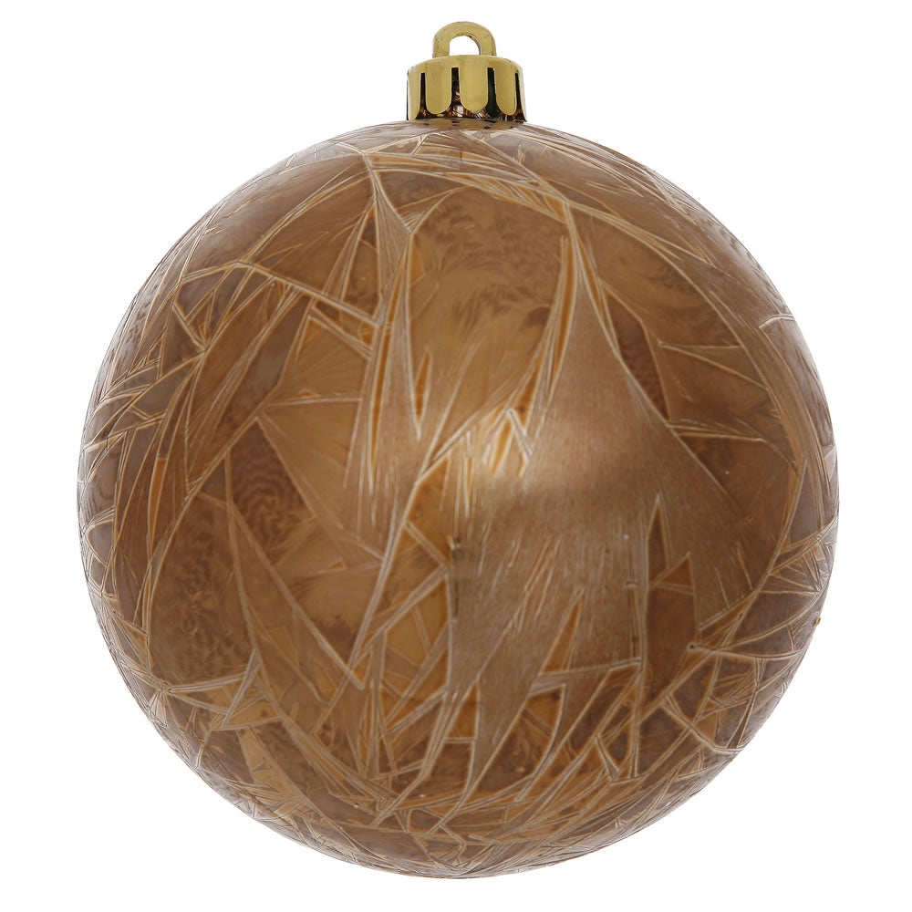3" Mocha Crackle Ball Ornament UV Drilled 12/Bag