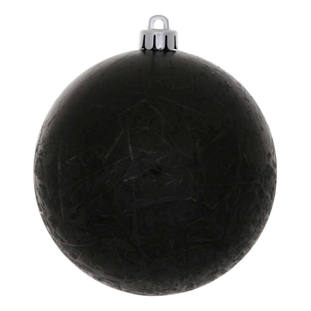 3" Black Crackle Ball Ornament UV Drilled 12/Bag