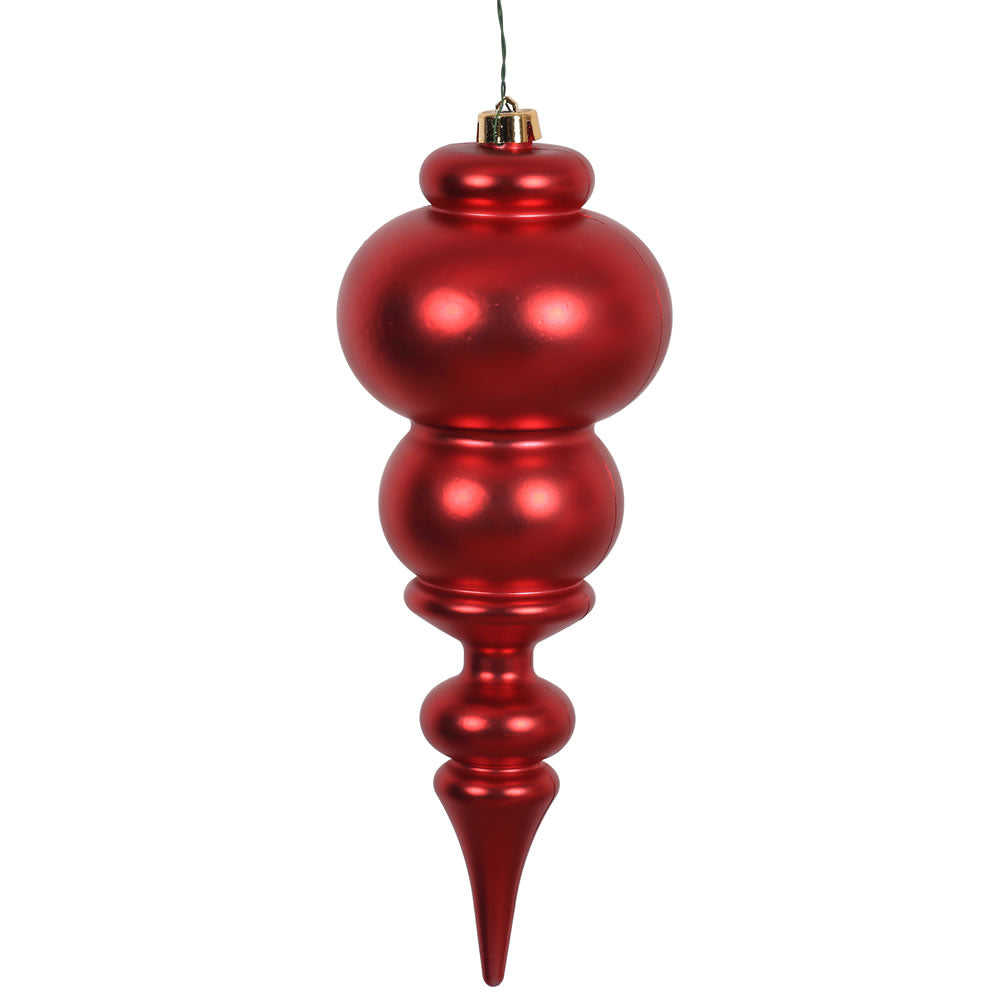 Vickerman 14 in. Red Matte Finial Christmas Ornament