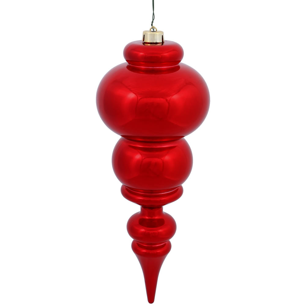 Vickerman 14 in. Red Shiny Finial Christmas Ornament